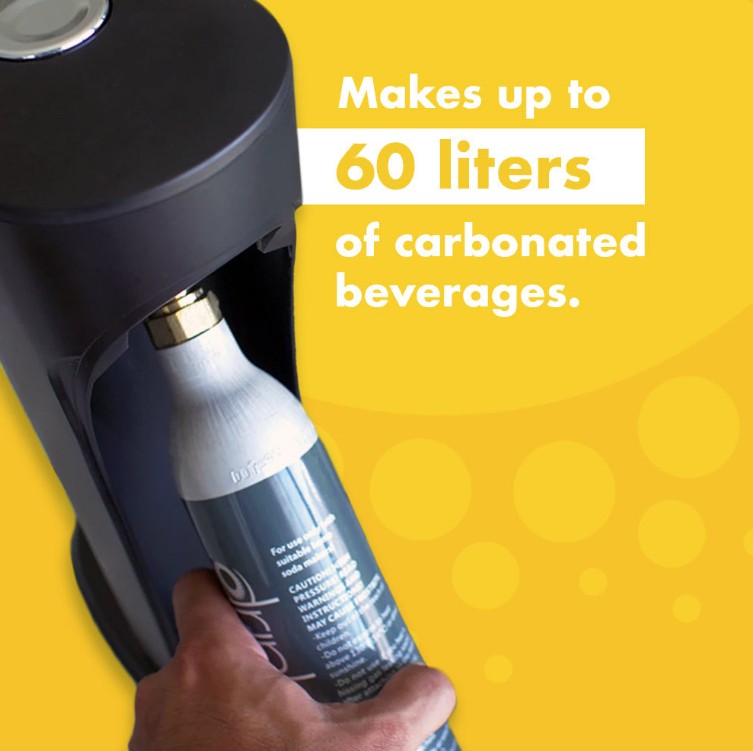 Drinkmate OmniFizz Sparkling Water and Soda Maker, Carbonates ANY Drink, with 60L CO2 cylinder