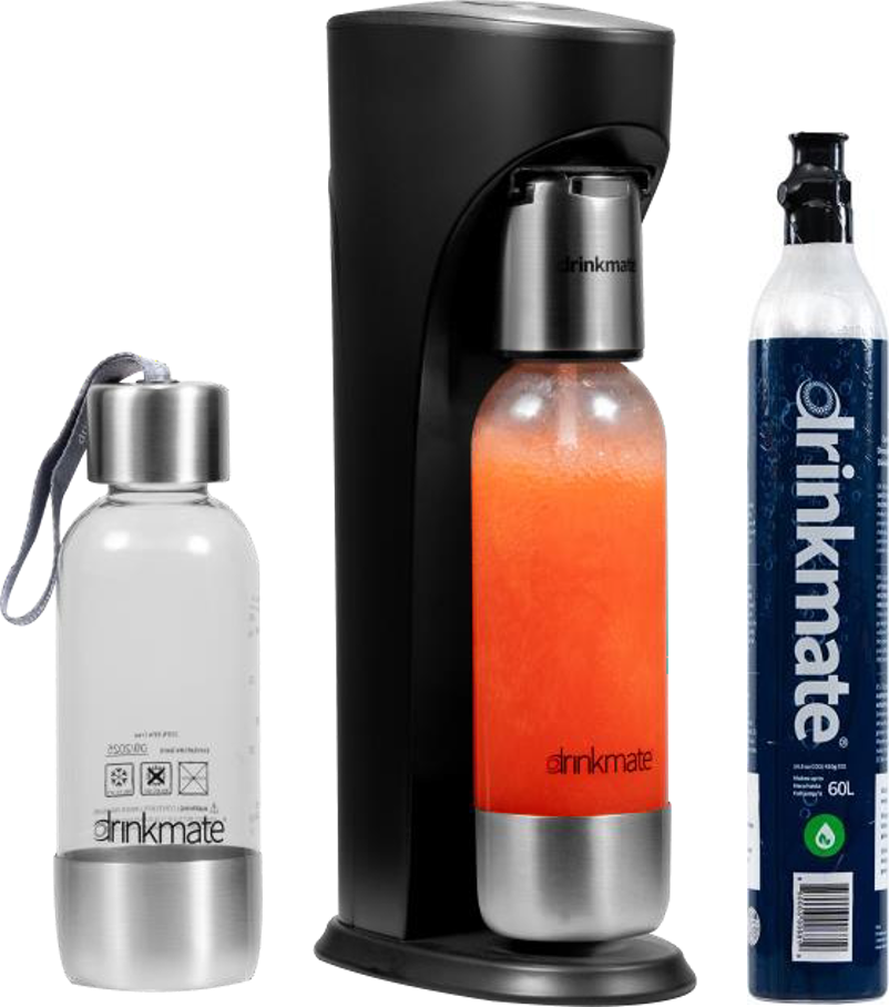 Drinkmate OmniFizz Sparkling Water and Soda Maker, Carbonates ANY Drink, with 60L CO2 cylinder