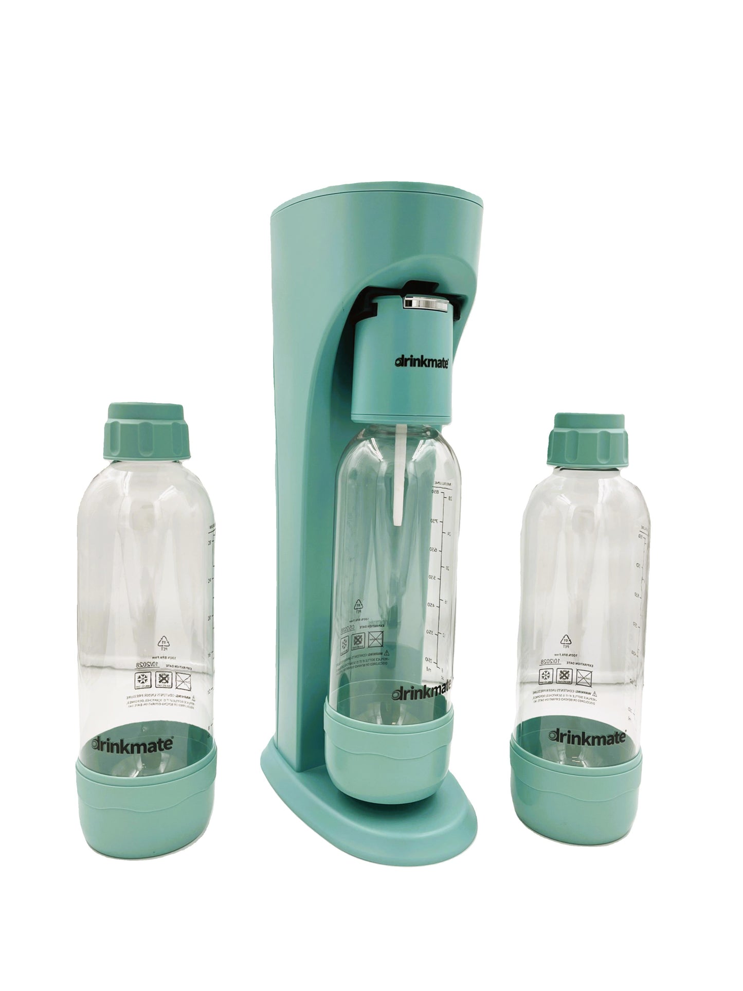 OmniFizz Bottle Bundle - Drinkmate OmniFizz Sparkling Water and Soda Maker and two extra PET 1L Bottles - (CO2 Cylinder not Included)